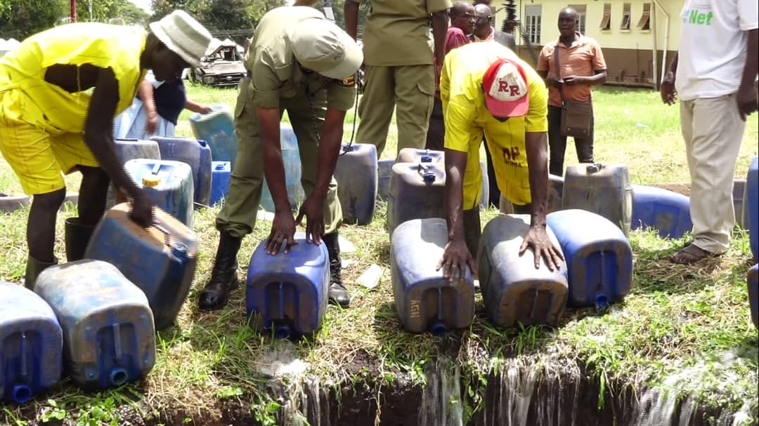 Police destroy waragi in Moroto